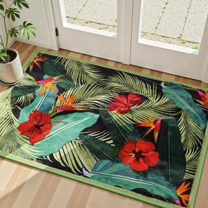 New 2x3 Non Slip Vintage Tropical Floral Washable Area Rug